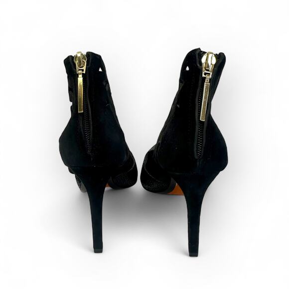 Dolce Vita Women's Kayden Pumps Size 6.5 Black Nubuck Leather Cutout Heels - Picture 11 of 12